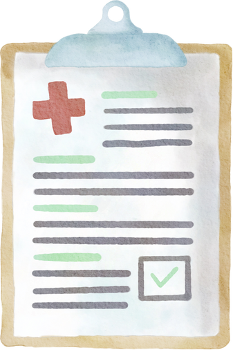 Watercolor Medical Report Checklist